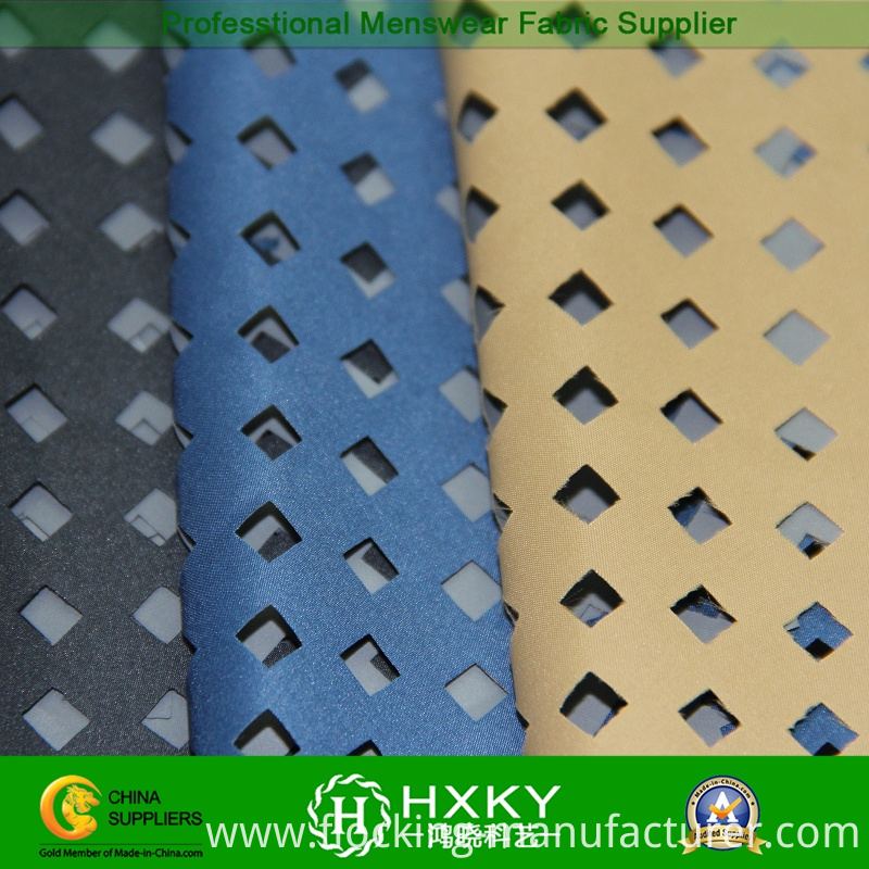 Coated Poly Pongee Fabric with Perforated Design